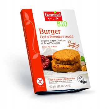 Image:  Organic burger chickpeas & dried tomatoes