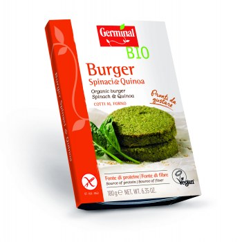 Image:  Organic burger Spinach & Quinoa