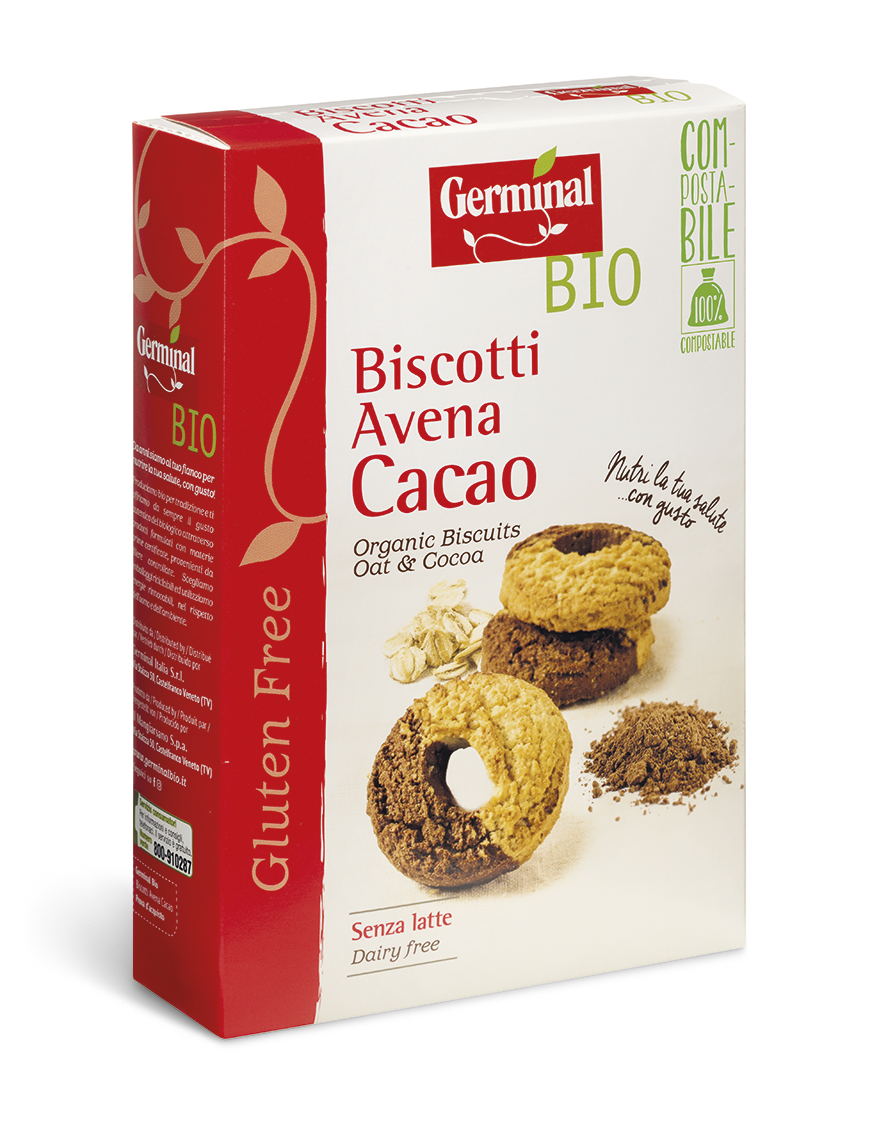 Immagine confezione Biscotti Avena Cacao Senza Glutine Germinal Bio