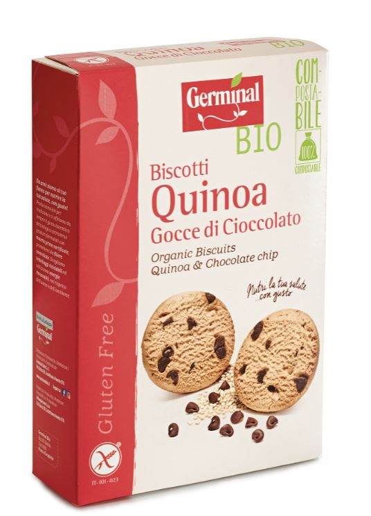 Immagine confezione Biscotti Quinoa Gocce di Cioccolato Senza Glutine Germinal Bio