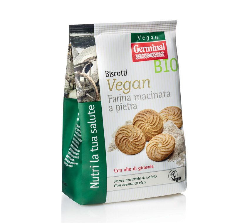 Immagine confezione Biscotti Vegan Farina macinata a pietra Germinal Bio