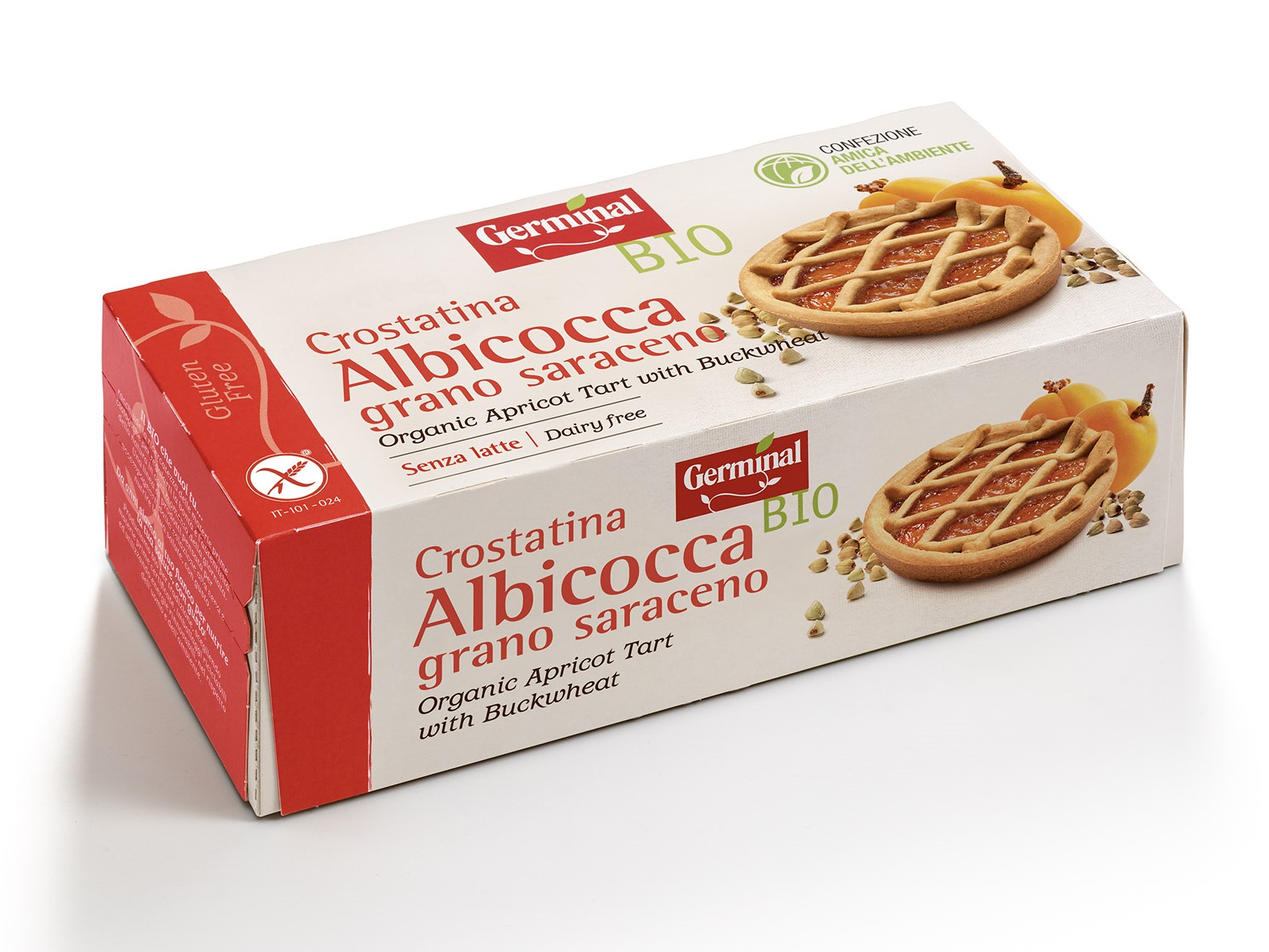 Immagine confezione Crostatina Albicocca Grano Saraceno Senza Glutine Germinal Bio