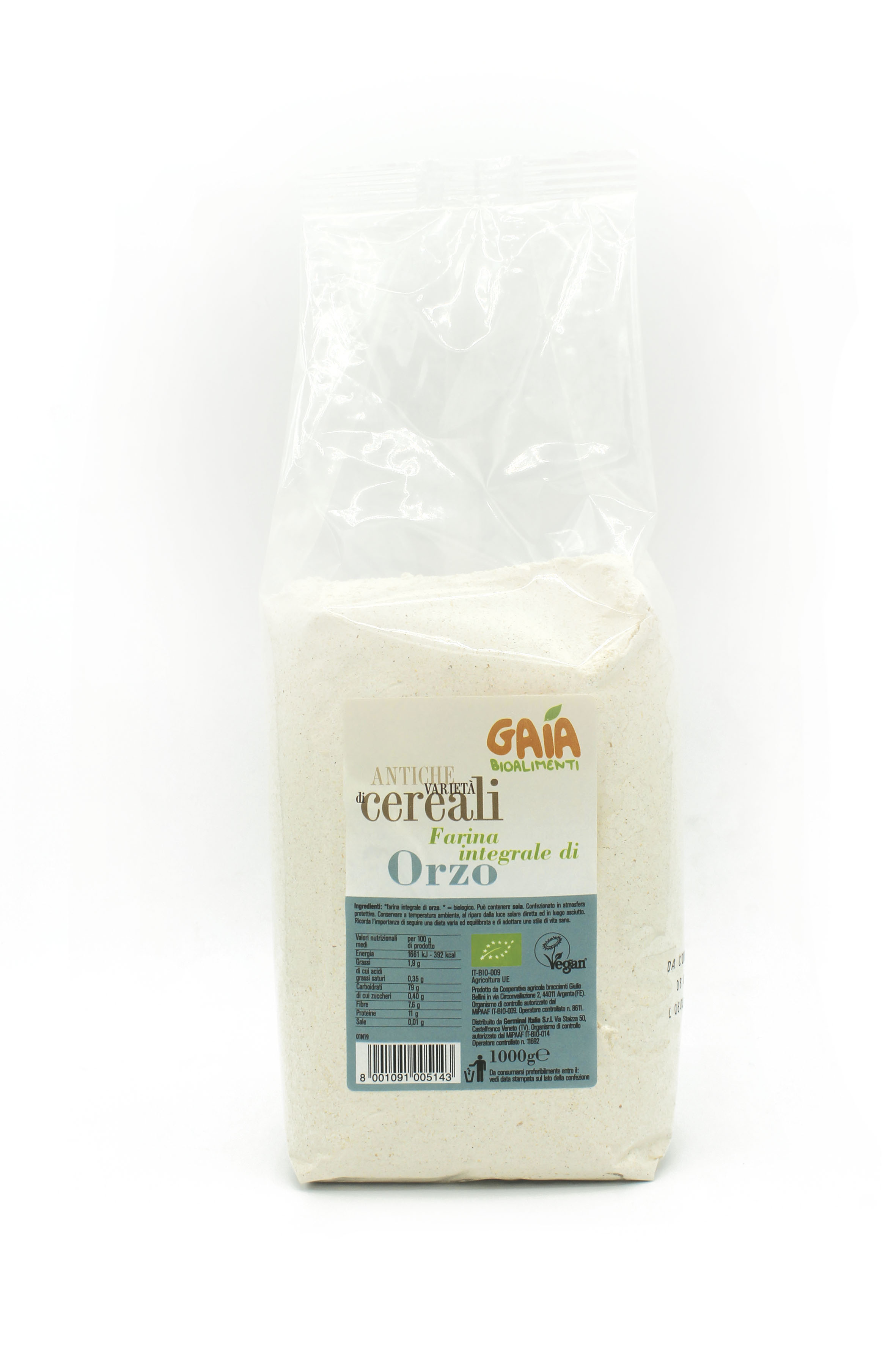 Immagine confezione Farina integrale di Orzo - GAIA BIO Germinal Bio