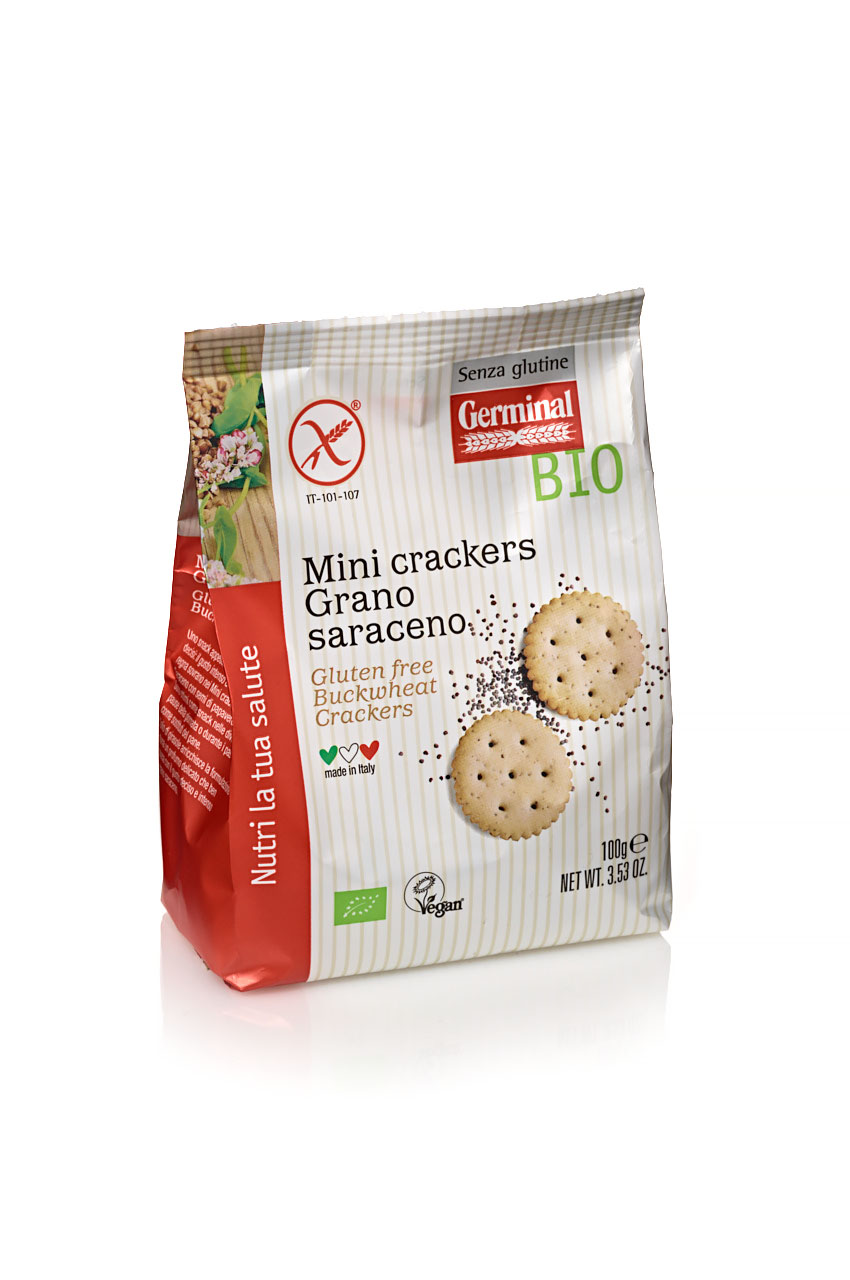 Immagine confezione Mini crackers Grano Saraceno con semi di papavero Germinal Bio
