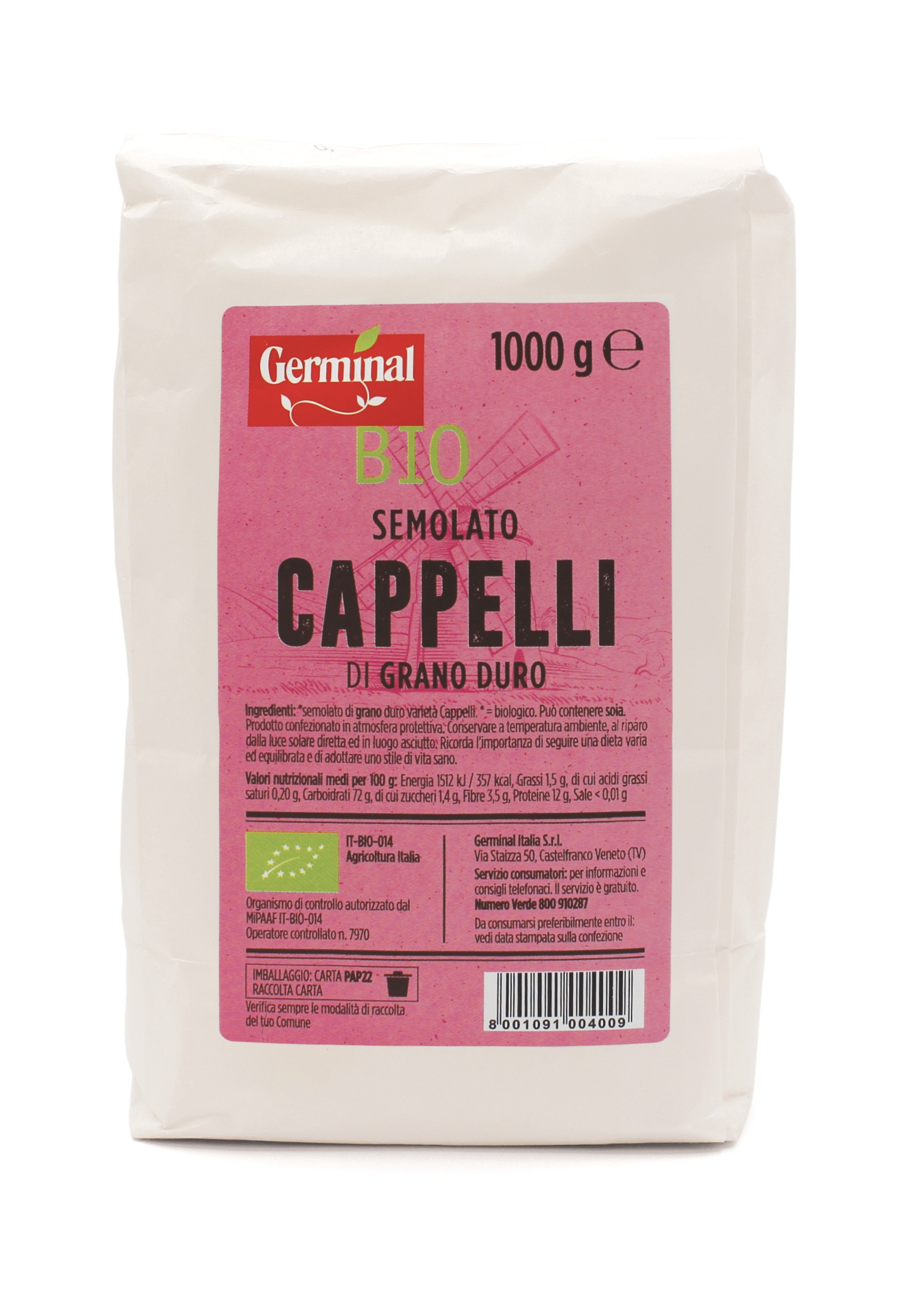 Immagine confezione Semolato Di Grano Duro Cappelli Germinal Bio