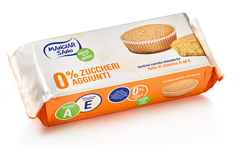 Immagine confezione Tortino carota mandorla 0% zuccheri aggiunti Germinal Bio