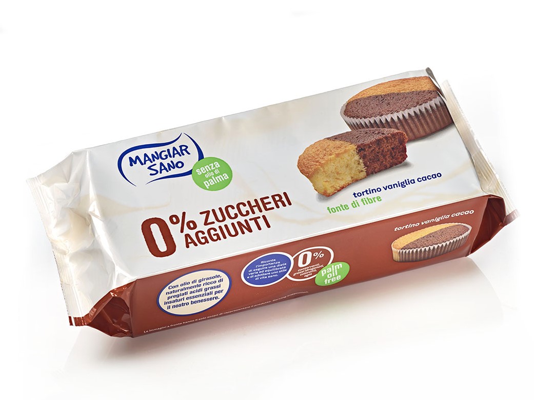 Immagine confezione Tortino vaniglia cacao 0% zuccheri aggiunti Germinal Bio