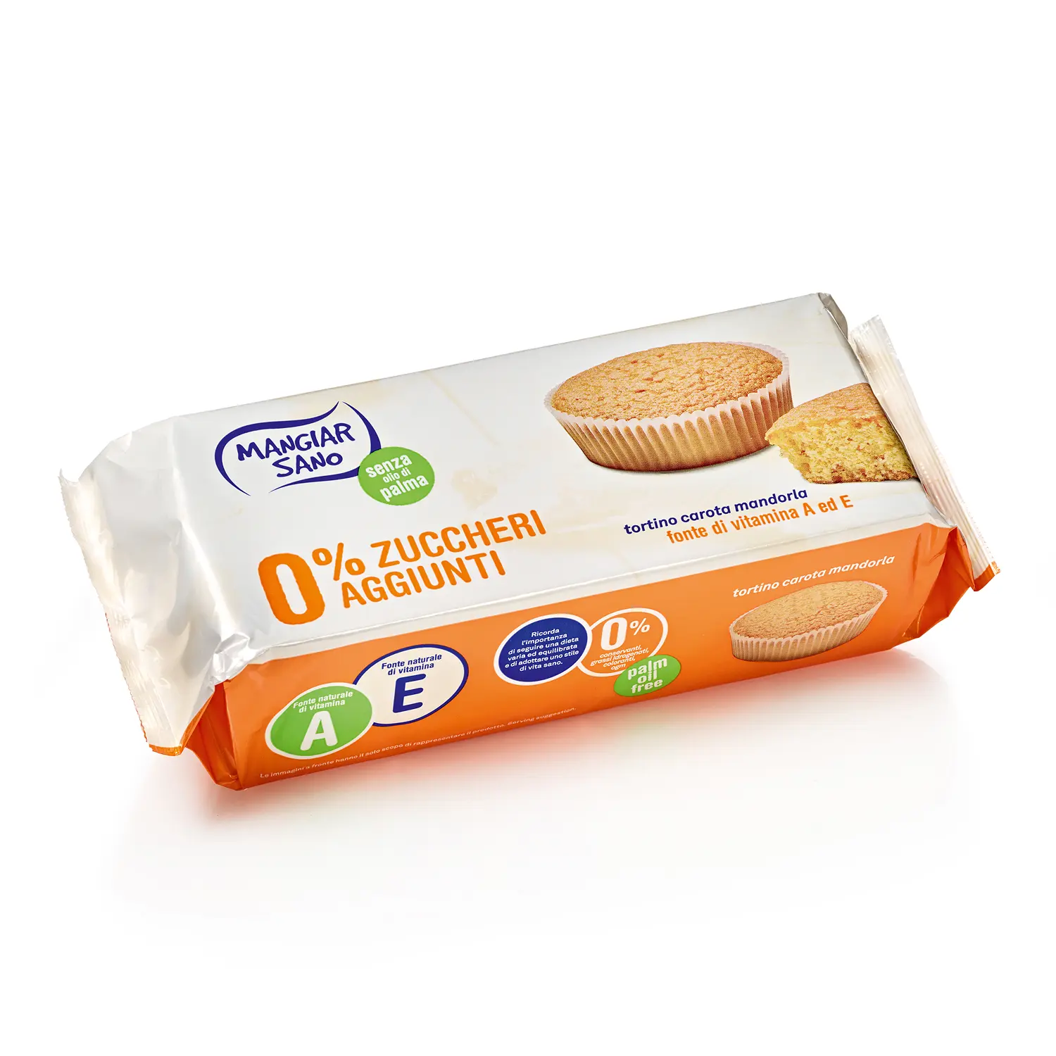 Tortino carota mandorla 0% zuccheri aggiunti