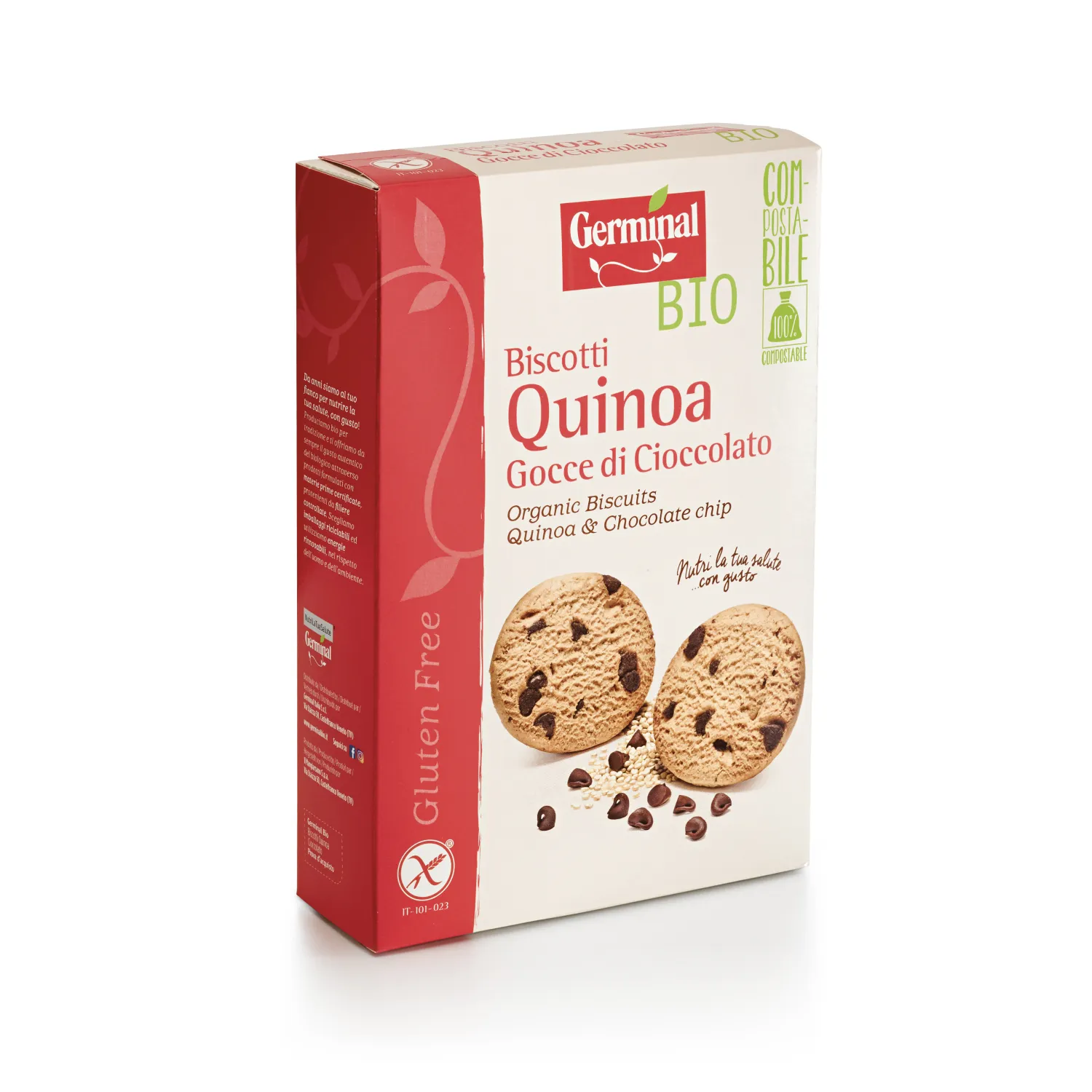 Biscotti Quinoa Gocce di Cioccolato Senza Glutine