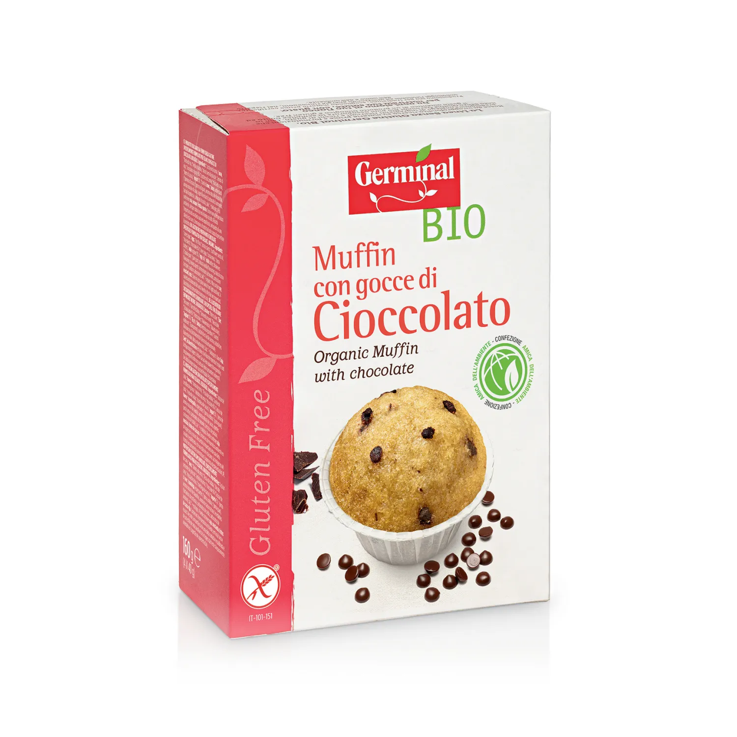 Muffin con Gocce di Cioccolato Senza Glutine